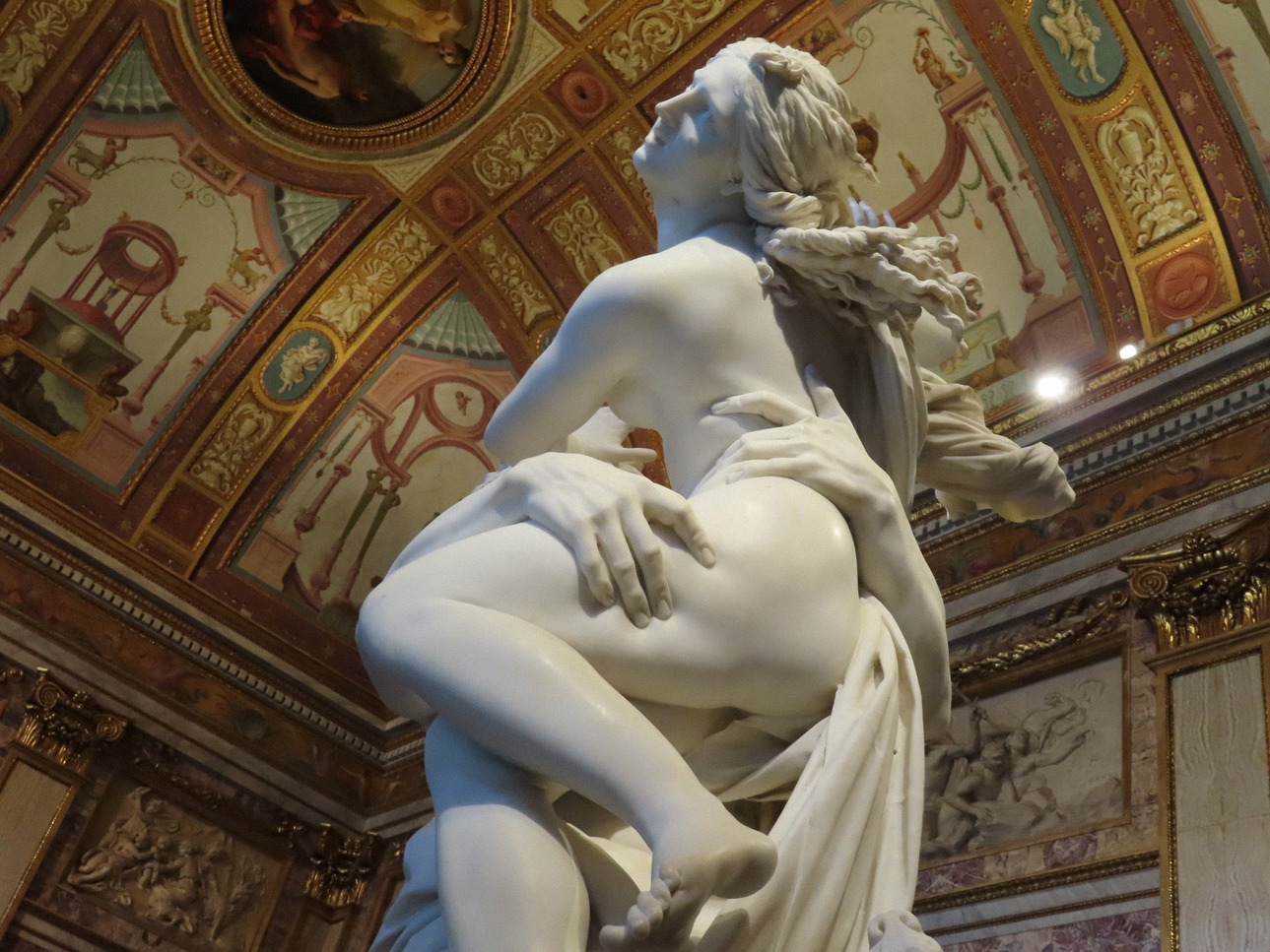 Bernini's marble group of the Rape of Proserpina in the Galleria Borghese in Rome.